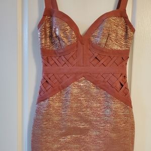 Bandage Brick Color Dress